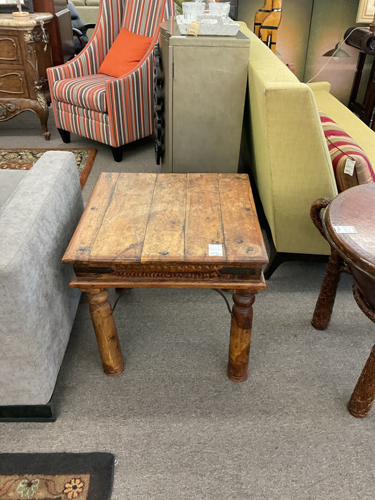 Rustic Indian-Style Wodden Side Table