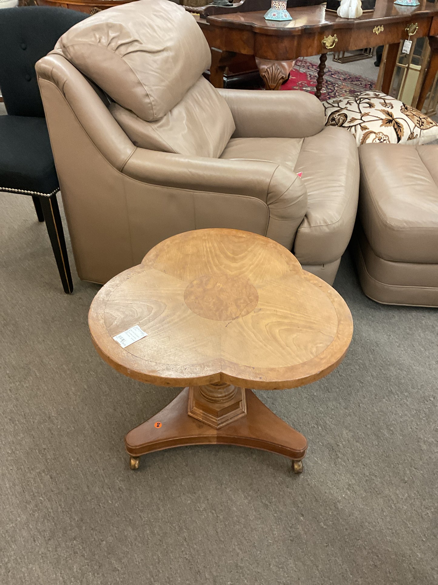 Walnute Clover Leaf Side Table