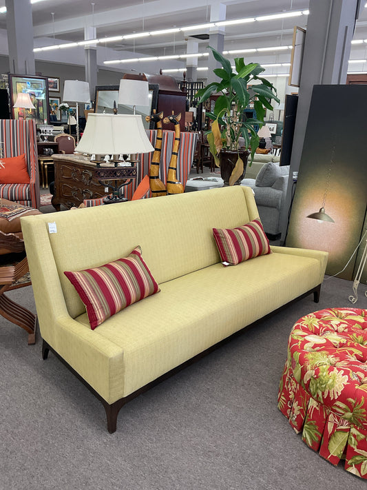 Textured Yellow Tweed High Back Yellow Sofa 86"L,36"H,35"D