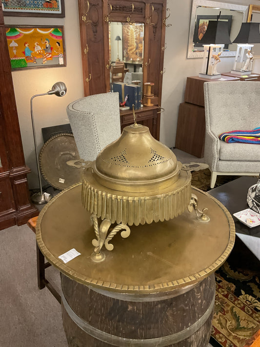 Vintage Turkish Brass Brazier Incense Burner Ottoman Era