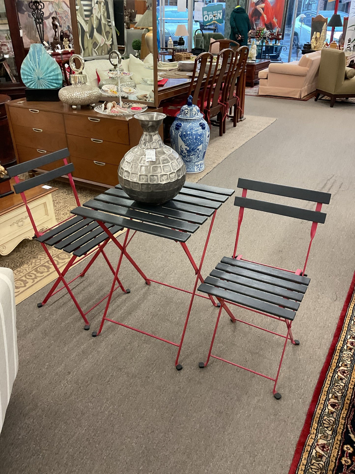 Bistro Set Red & Black Design
