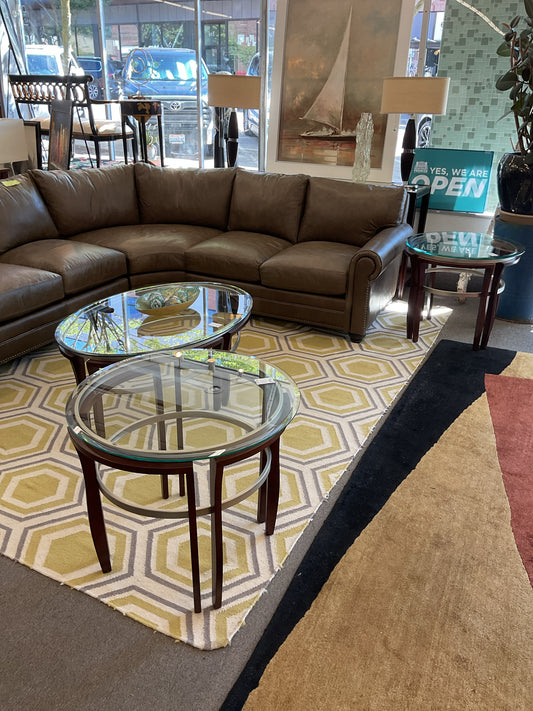 Round Glass-top Side Table