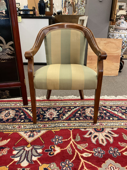 French Empire Silk Upholstered Arm Chair