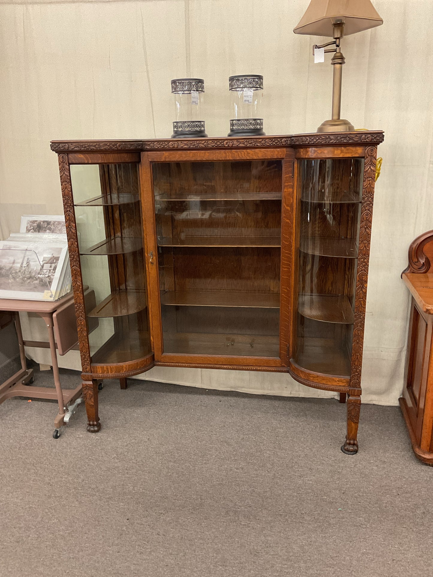 Victorian China Display Cabinet 54"W,20"D,56-H
