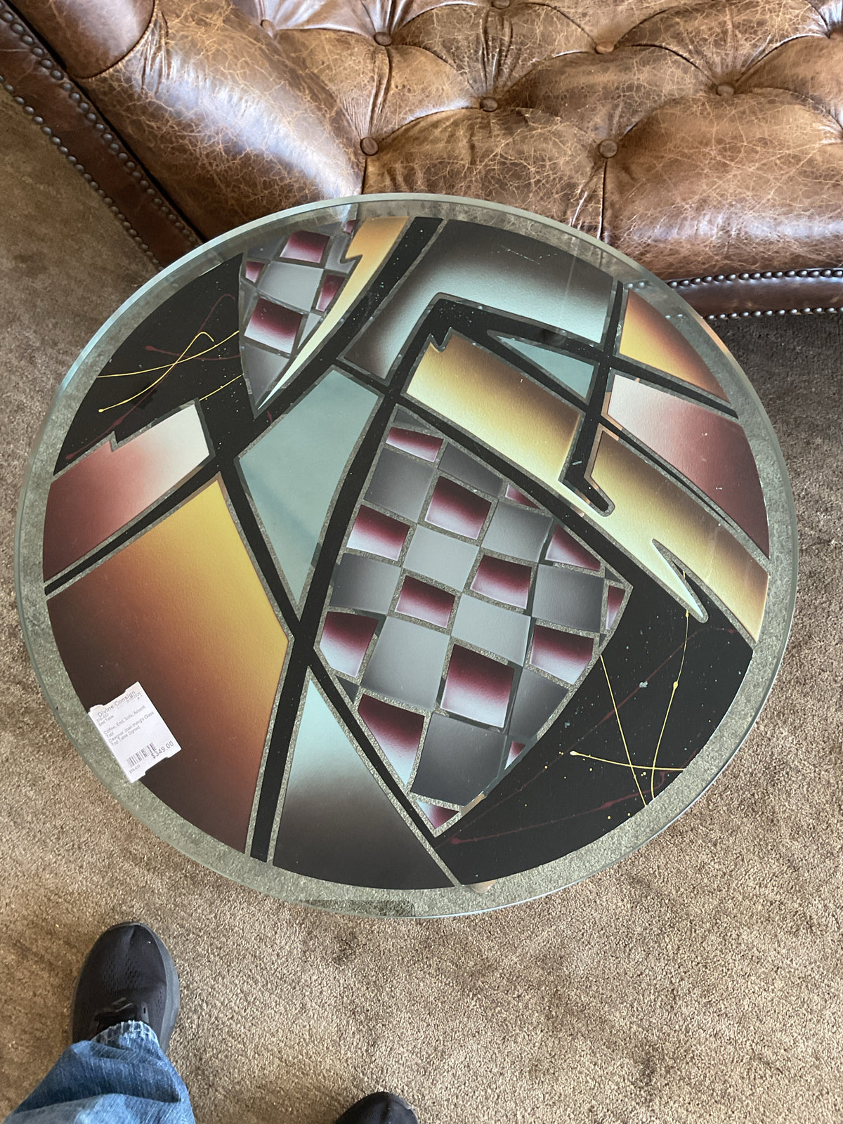 Designer Joan Irving's Glass Top Table Signed