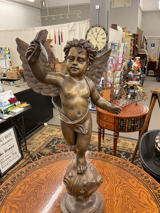 Large Cherub Bronze Sculpture