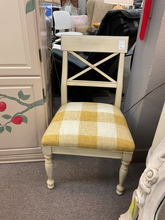 Cream-Colored Side Chair w/Upholstered Seat