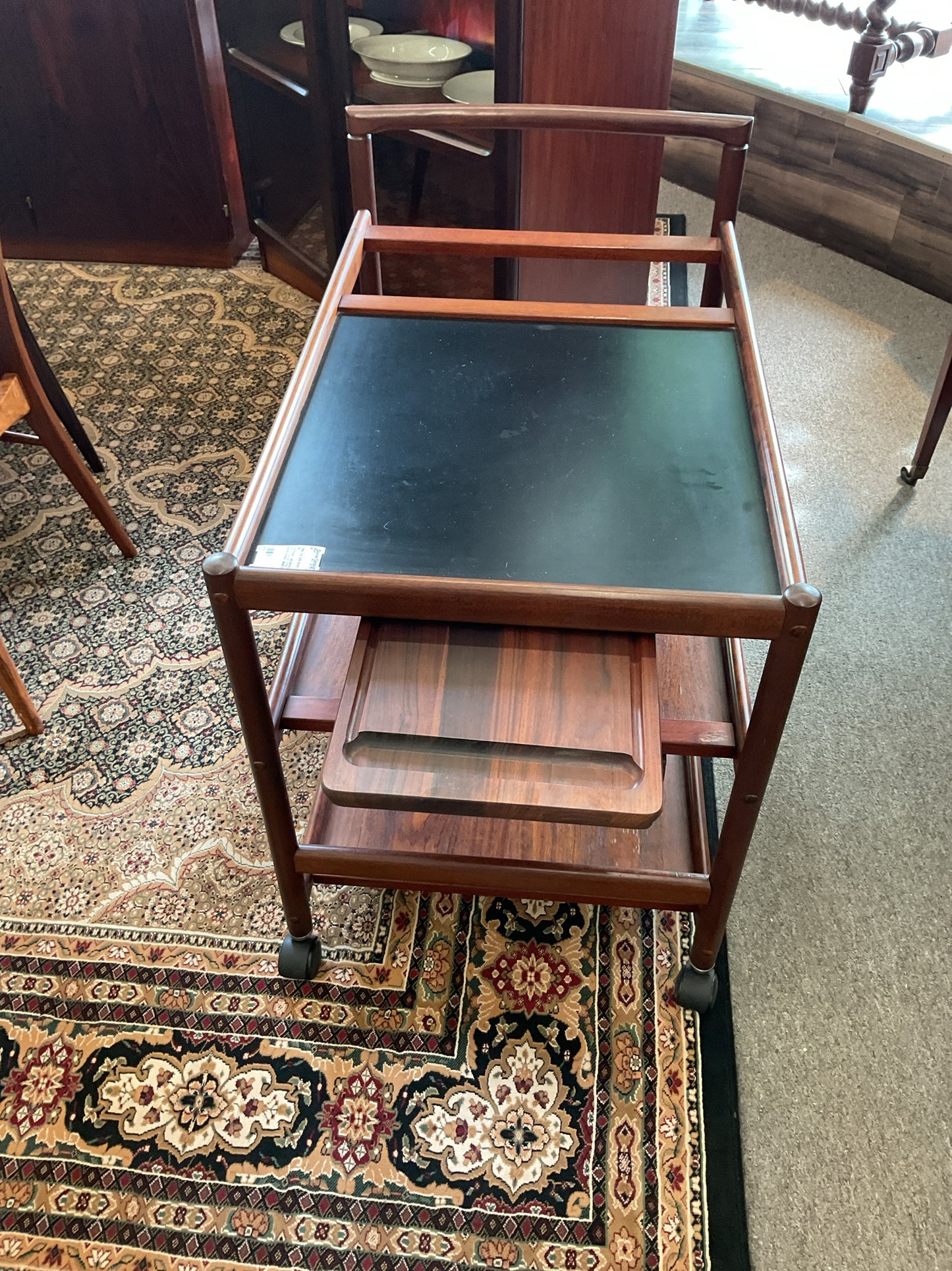 Scandinavian Rosewood  Serving Cart from Dyrlund, 1970s