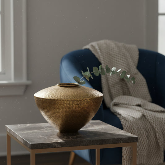 Hammered Brass Vase