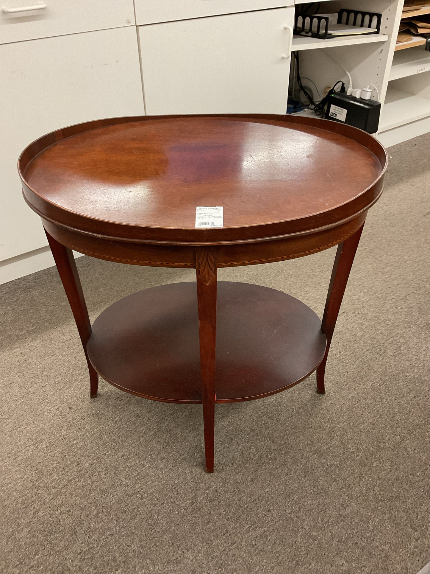Vintage Mersman Mahogany Inlaid Wood Side Table