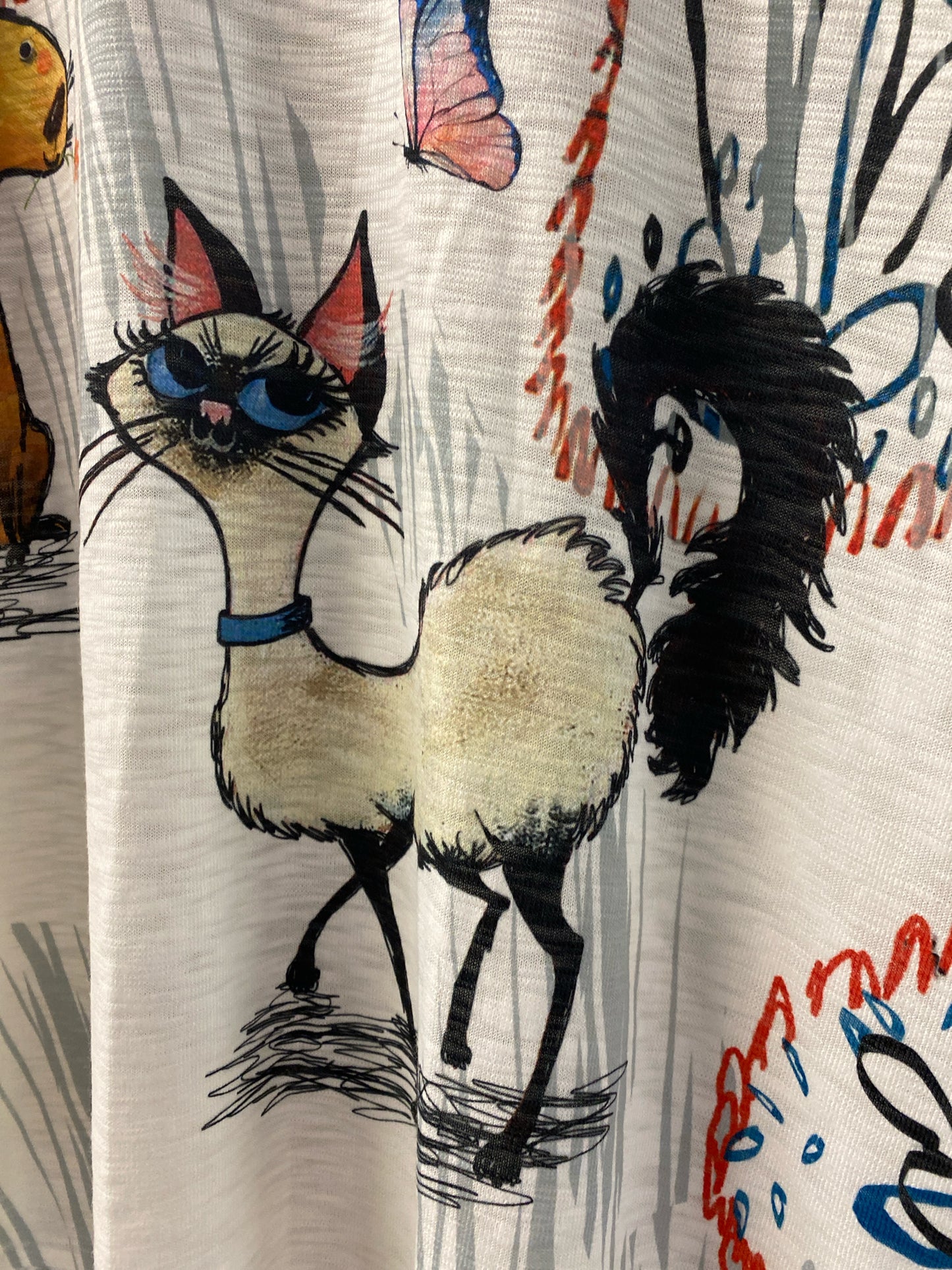 Inoah Animal Print White and Blue Tunic Size L