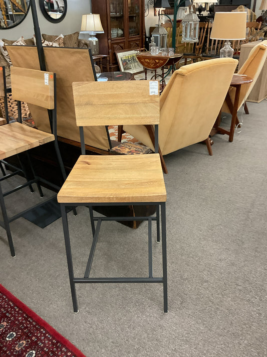 West Elm Rustic Wood/Metal Barstool