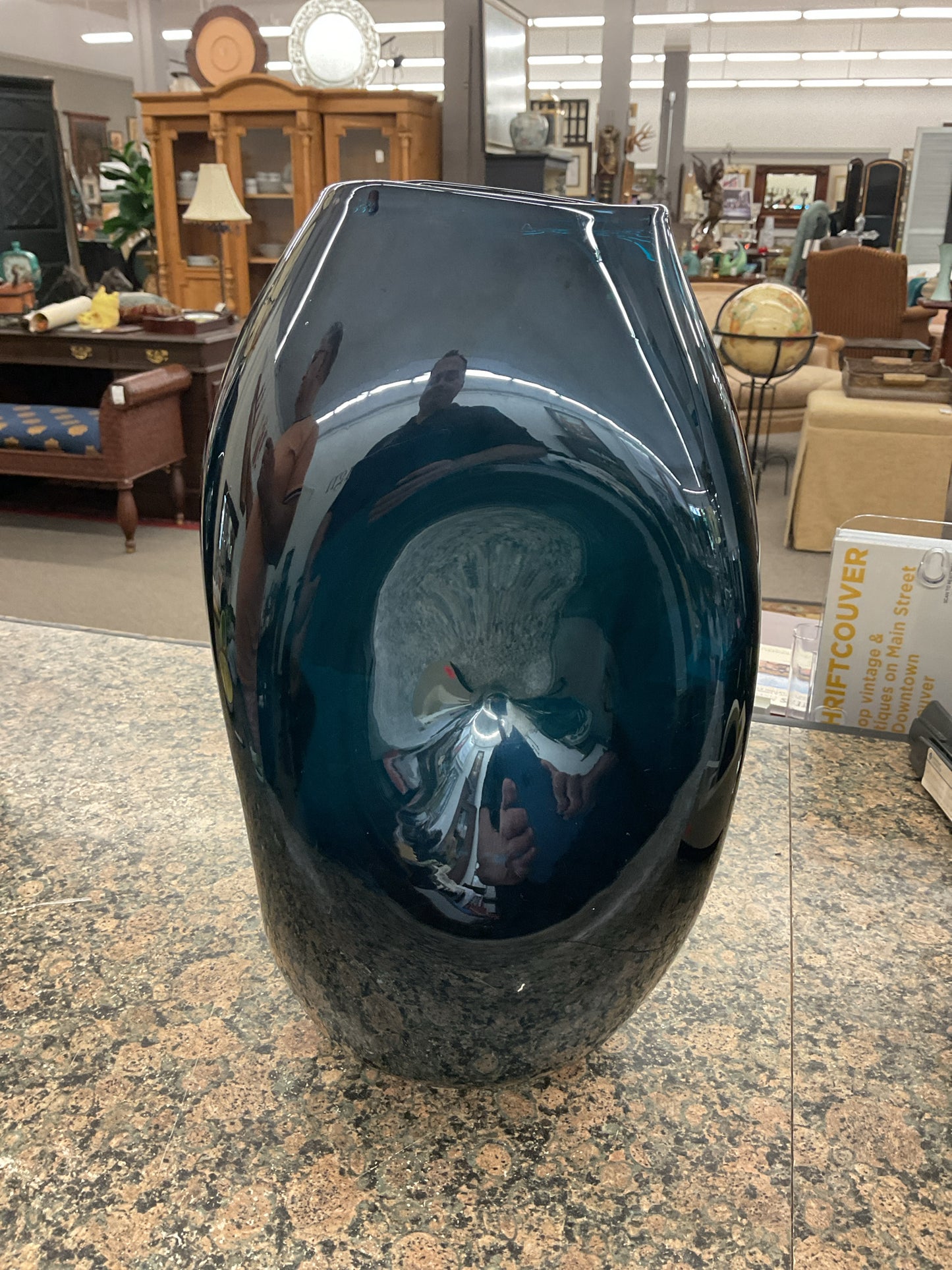 Blue Blenko Blown Glass Vase