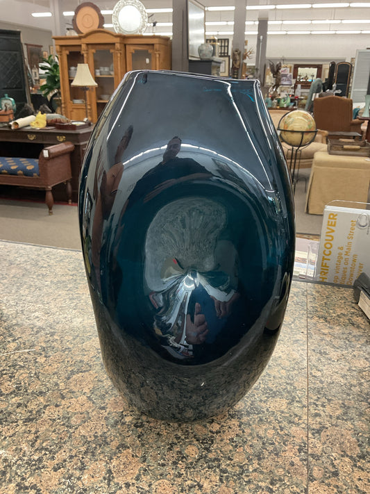 Blue Blenko Blown Glass Vase