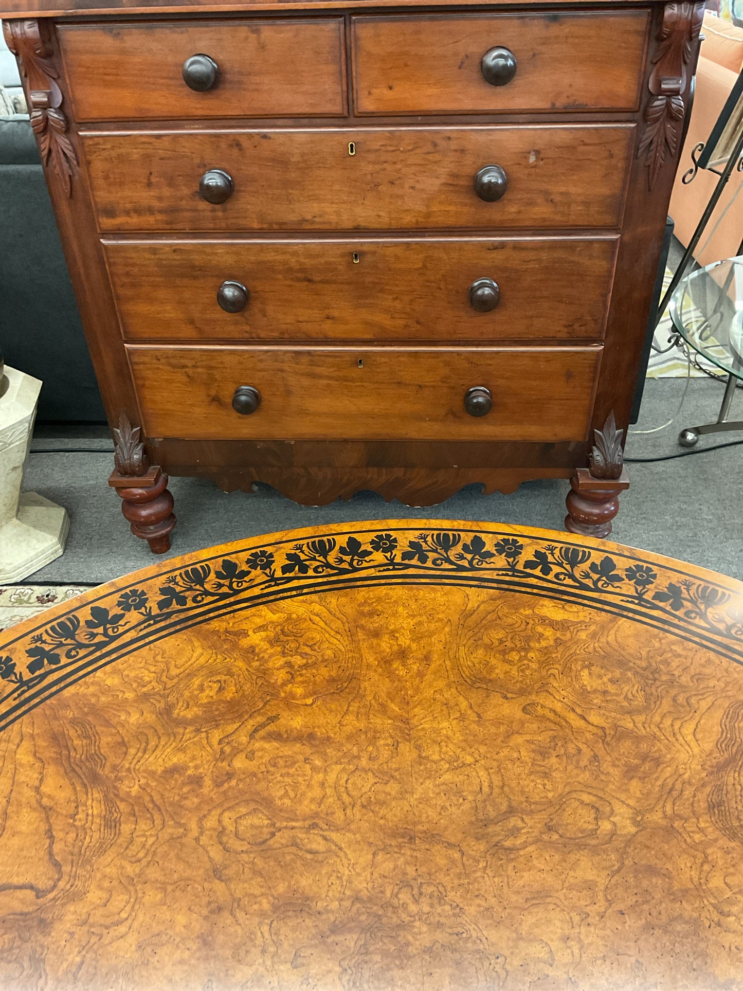 Regency Centre Table w/Ebonized Inlay Yew by Baker Furniture Stately Homes