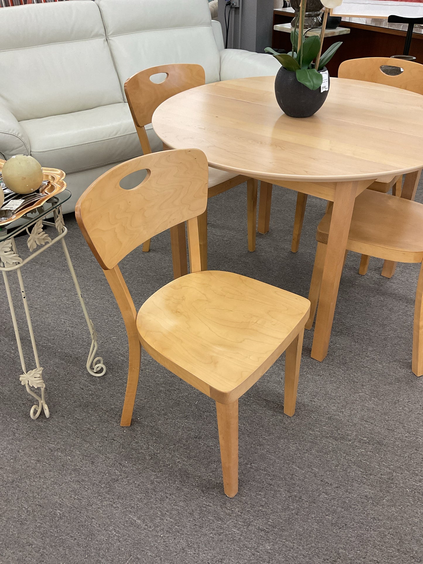 Crate & Barrel Danish-made "Butterfly" Dining Table & Chairs (4)