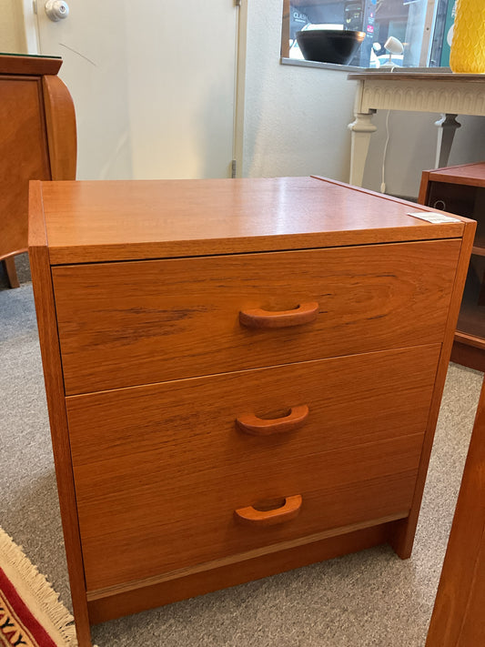 Ervi-Mobler Teak Danish 3-Drawer Nightstand