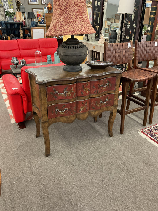 Painted 2-Drawer Dresser Brown/Burgandy Color