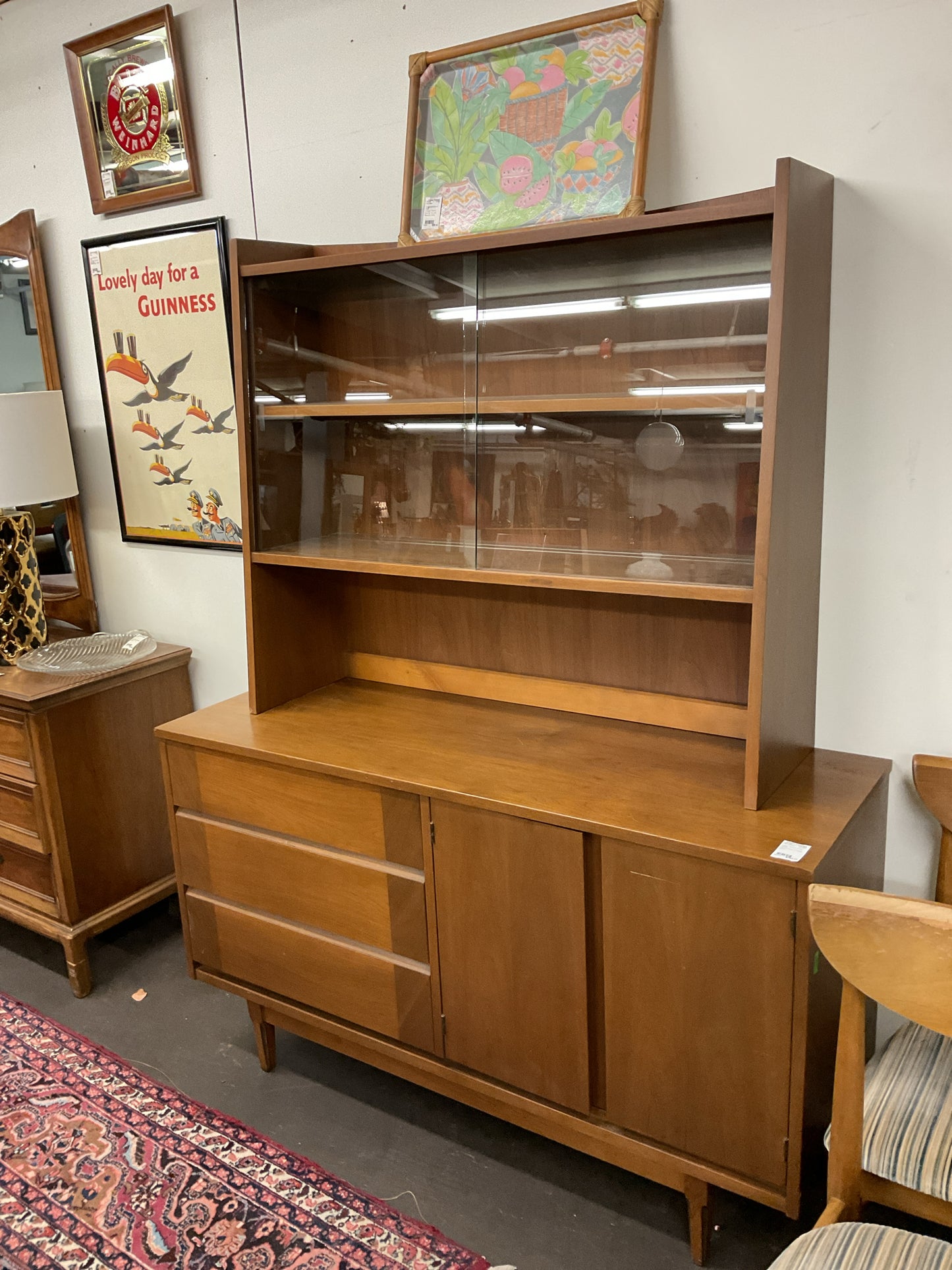 Mid Century 2-Piece Hutch