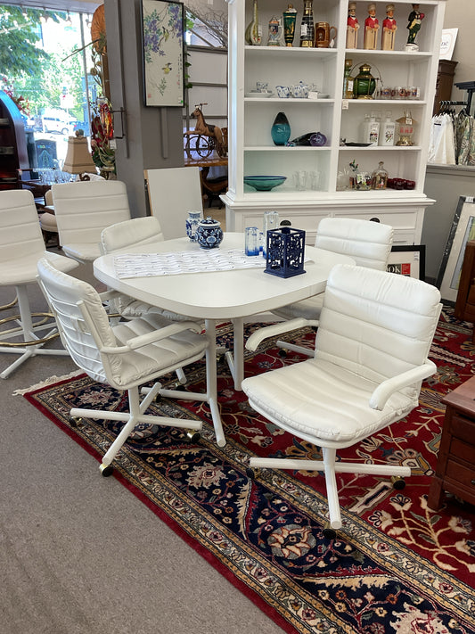 MCM White Vinyl Dinette Set