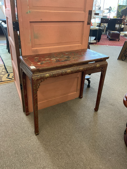 Asian Entrance Table Red & Gold Design As Is 27x16x32