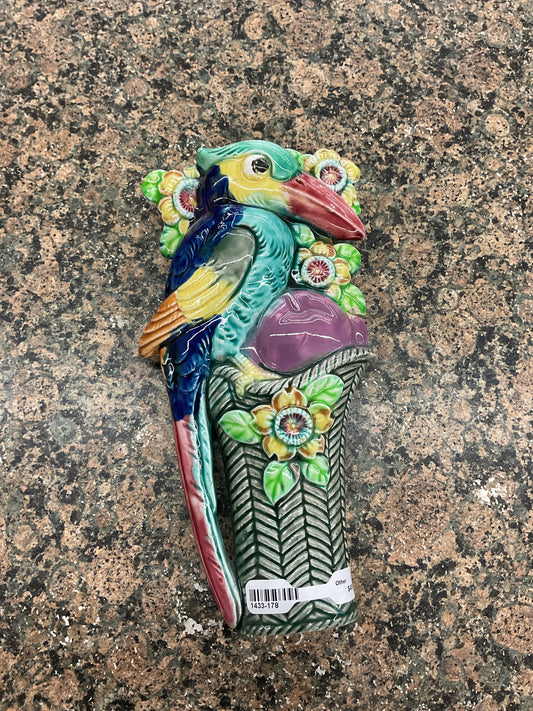 Vintage Ceramic Wall Pocket Fashioned as a Toucan Japan