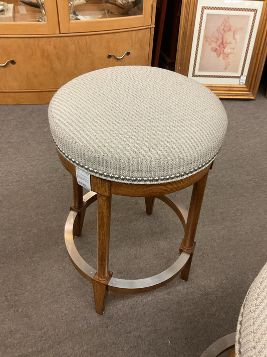 Barstool Upholstered Swivel Seat w/Wood Base 25"H