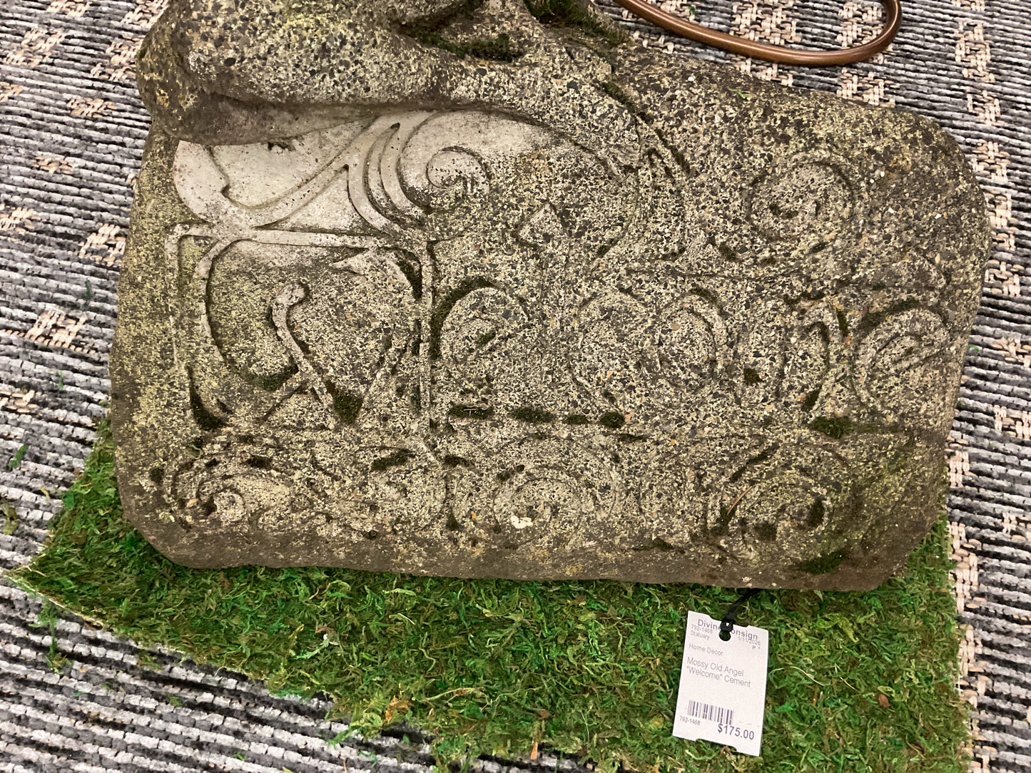 Old Mossy Angel Cement Statuary