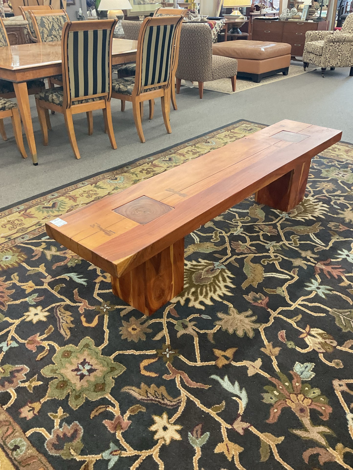 Brutalist Redwood Bench 76x16x18