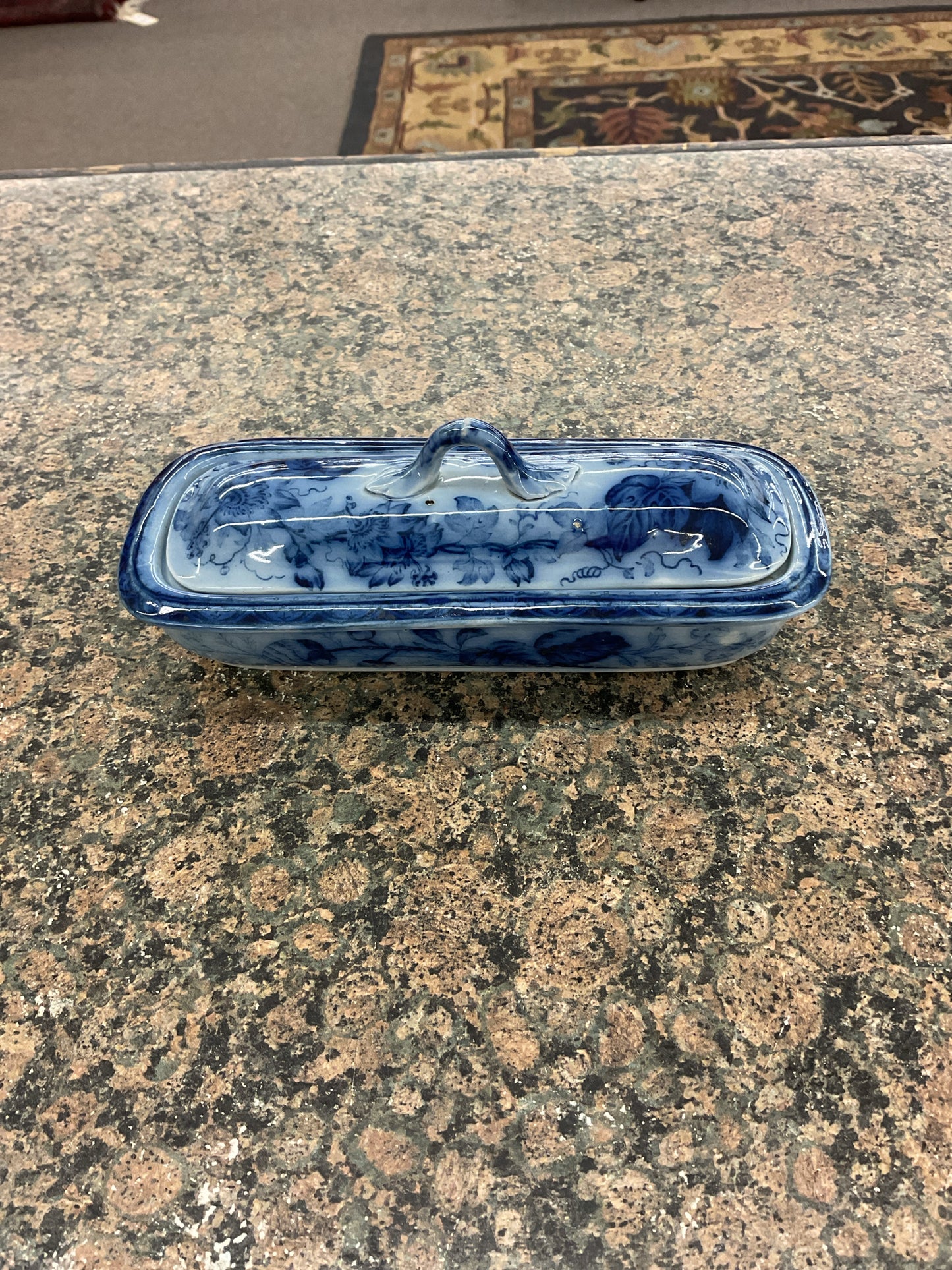 Antique Flow Blue Tooth/Razor Holder