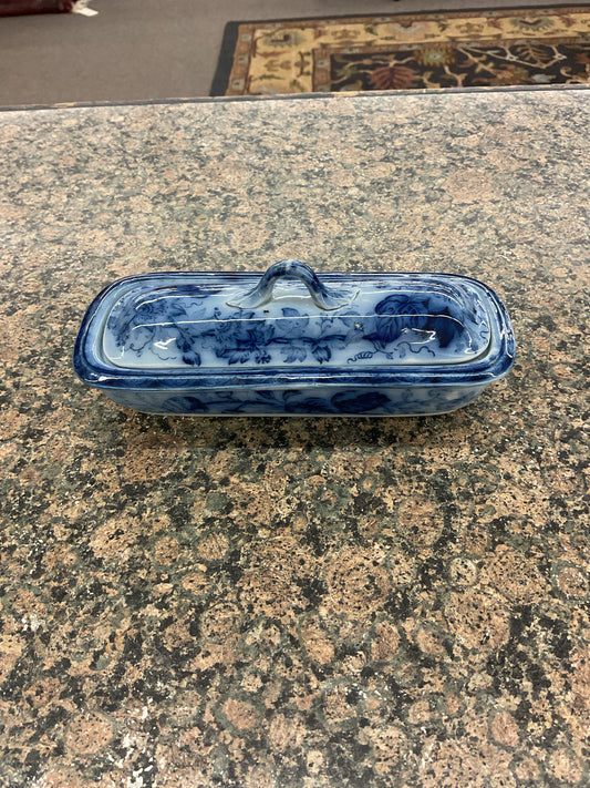 Antique Flow Blue Tooth/Razor Holder