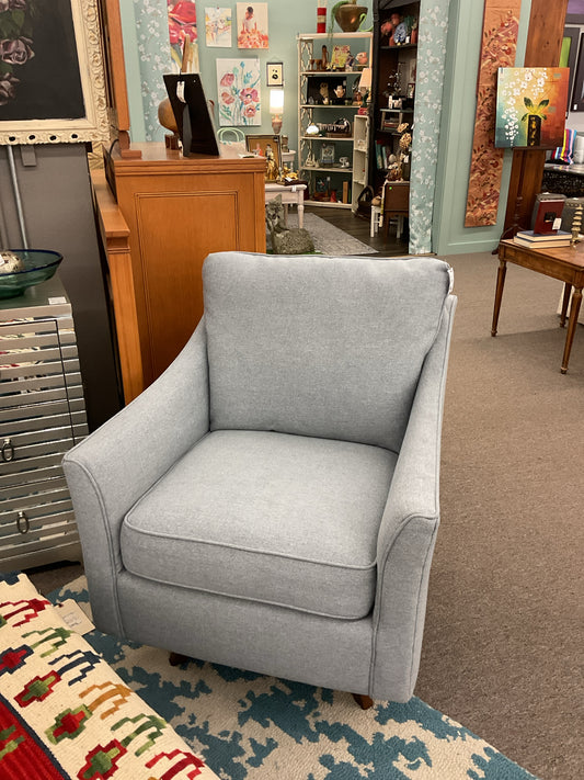 LazyBoy Light Blue Upholstery Swivel Club Chair 28"L,32"D,35"H