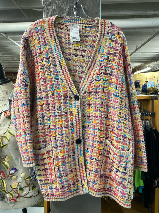 Simply Couture Multi Color Knit Cardigan Size XL