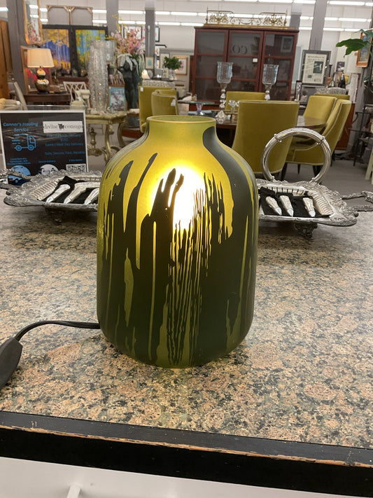 Frosted Green Glass Patio Light