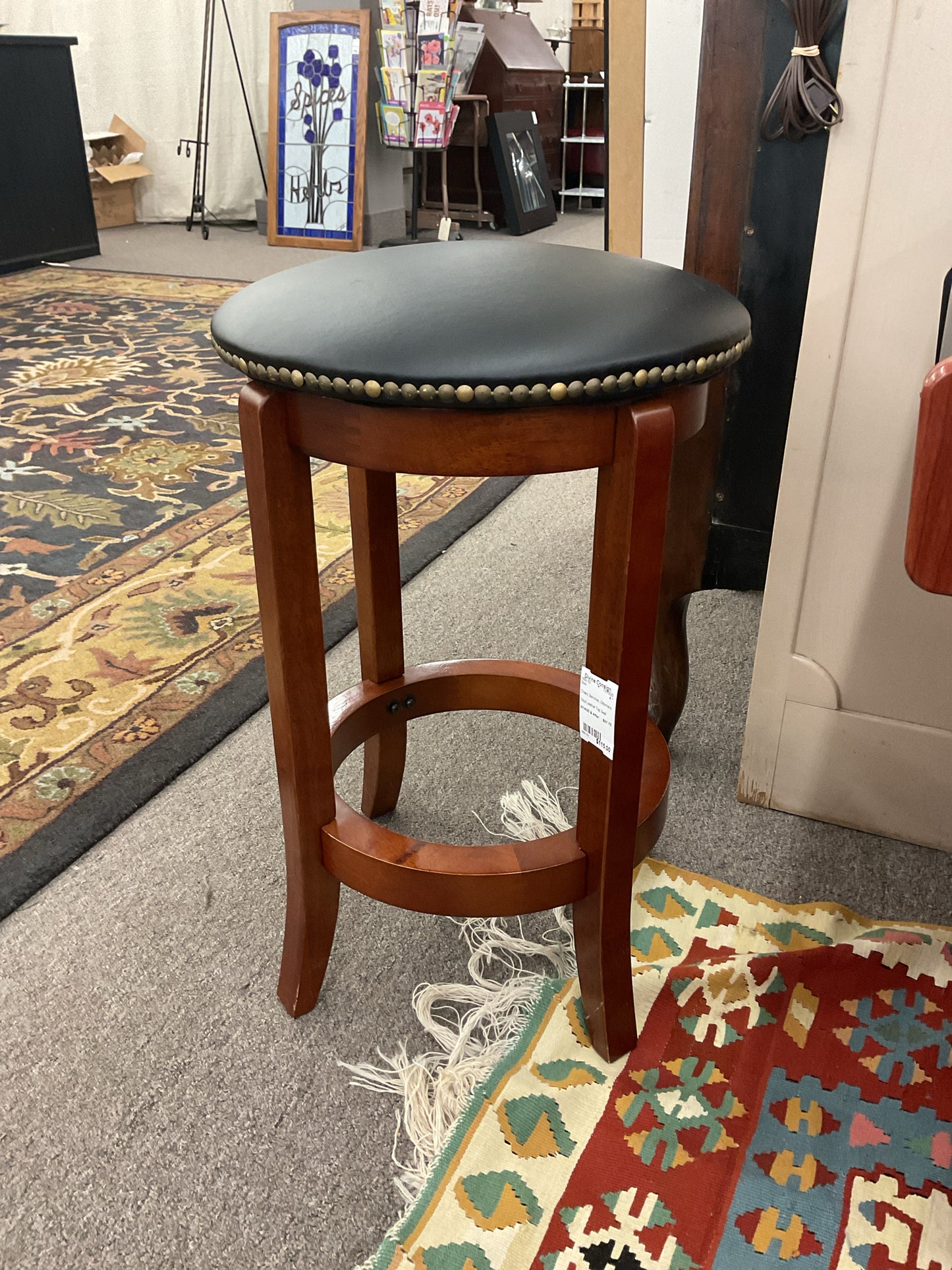 Stool Leather Top Seat