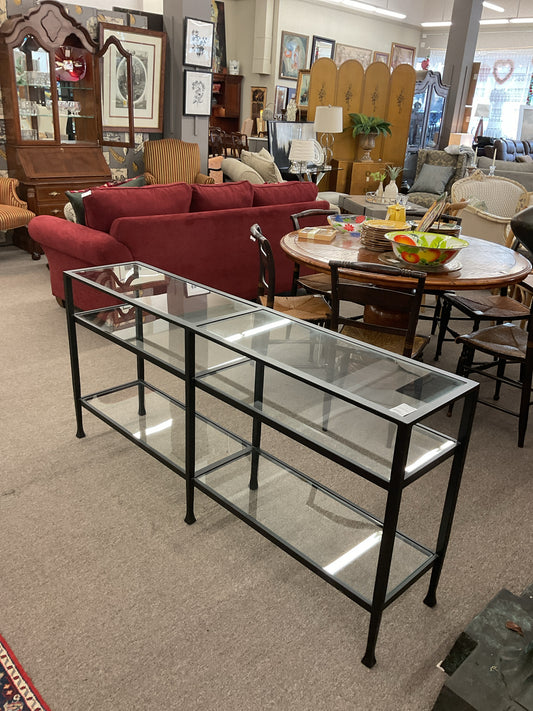 Black Meteal 3-Tier Entrance Table 65x14x30