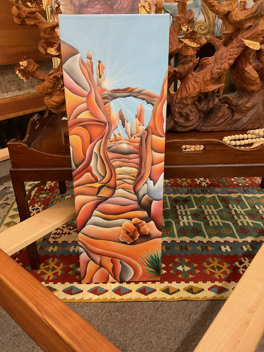 Art Work by Terese Tice "One Stair to Where" The Journey Series Oil On Canvas