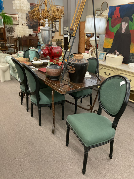 (6)Classic Louis XVI Upholstered Dining Chairs