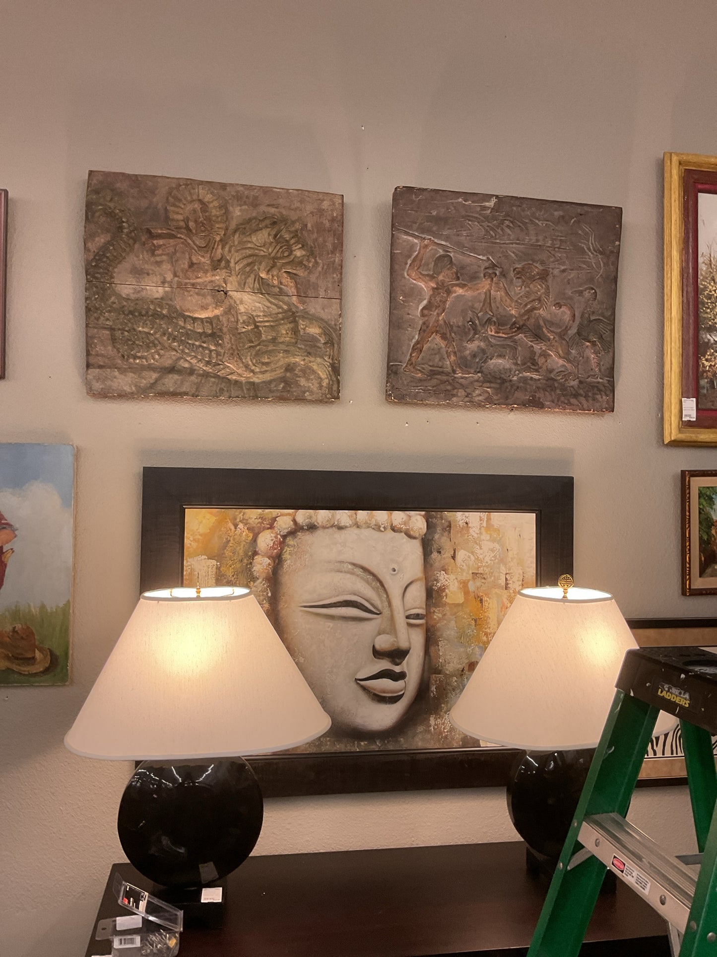 Pair of Wood Carving Depicting Greek mythology 21x24