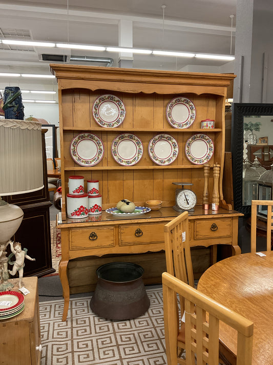 2-Piece French Country Pine Hutch