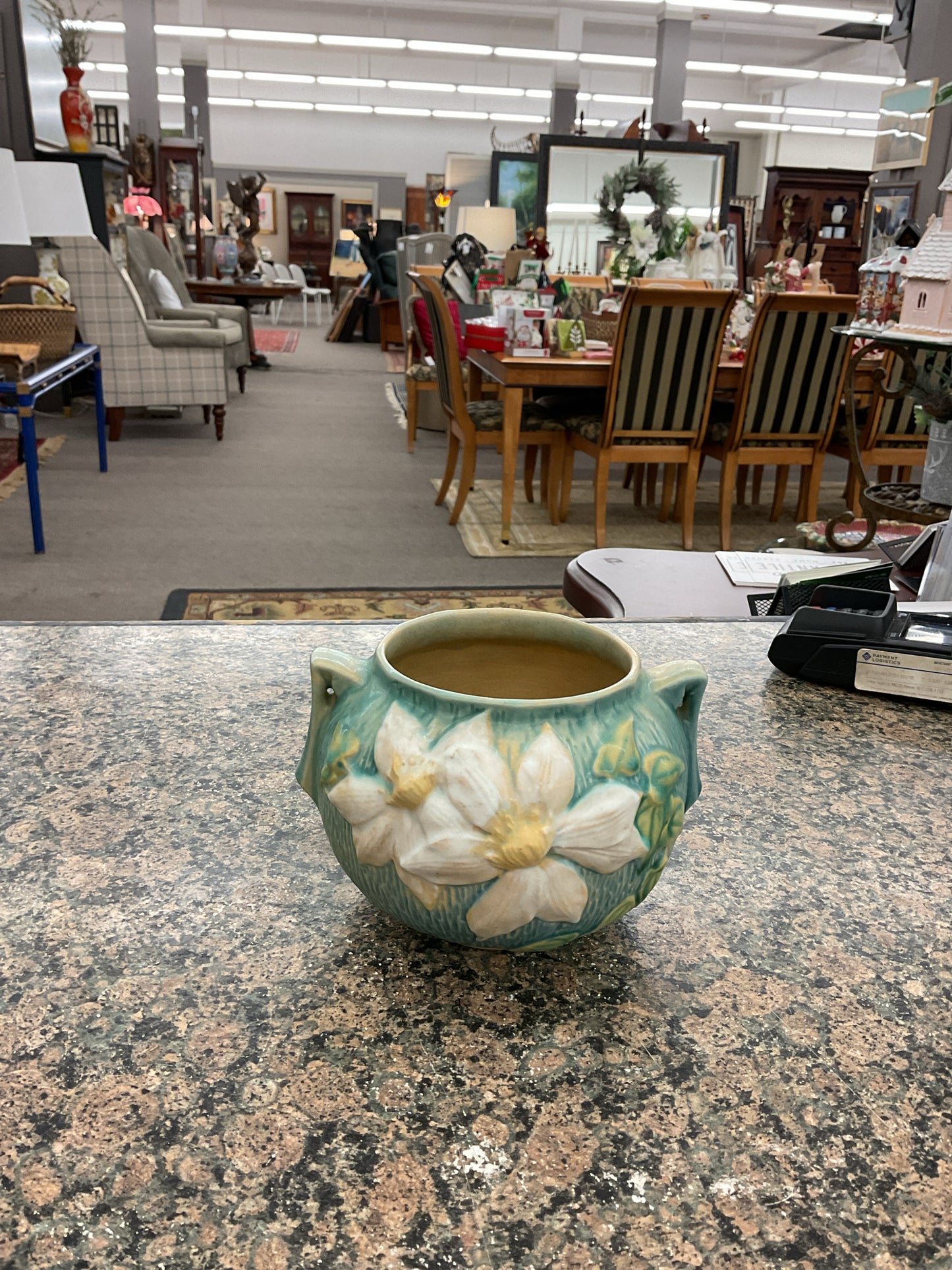 Roseville Clematis Double Handle Vase