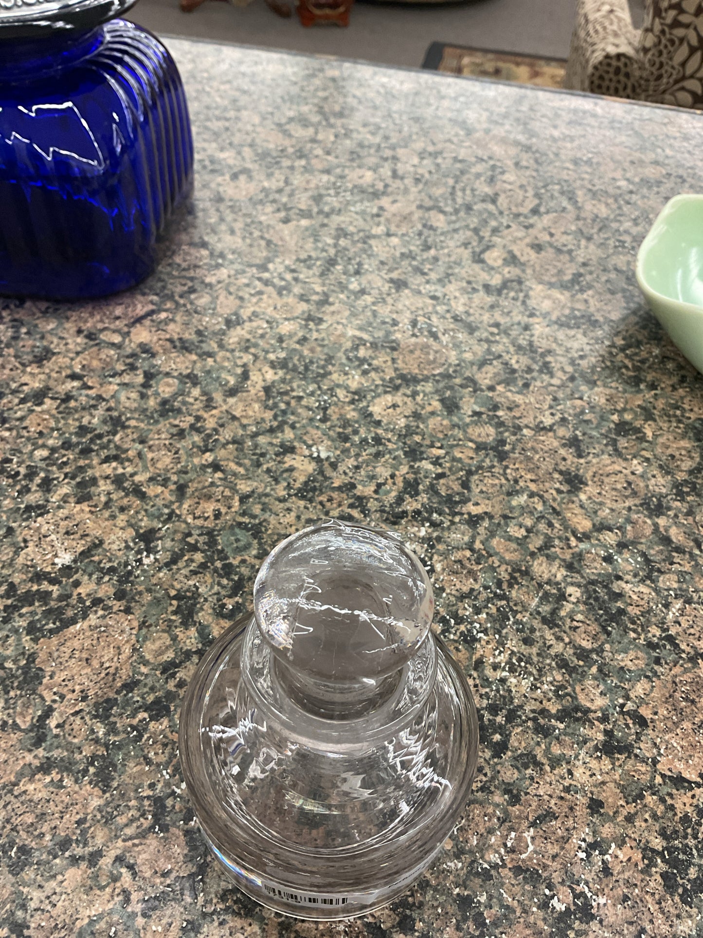 Art Glass Murano Peacock Sommerso Perfume Bottle w/Stopper