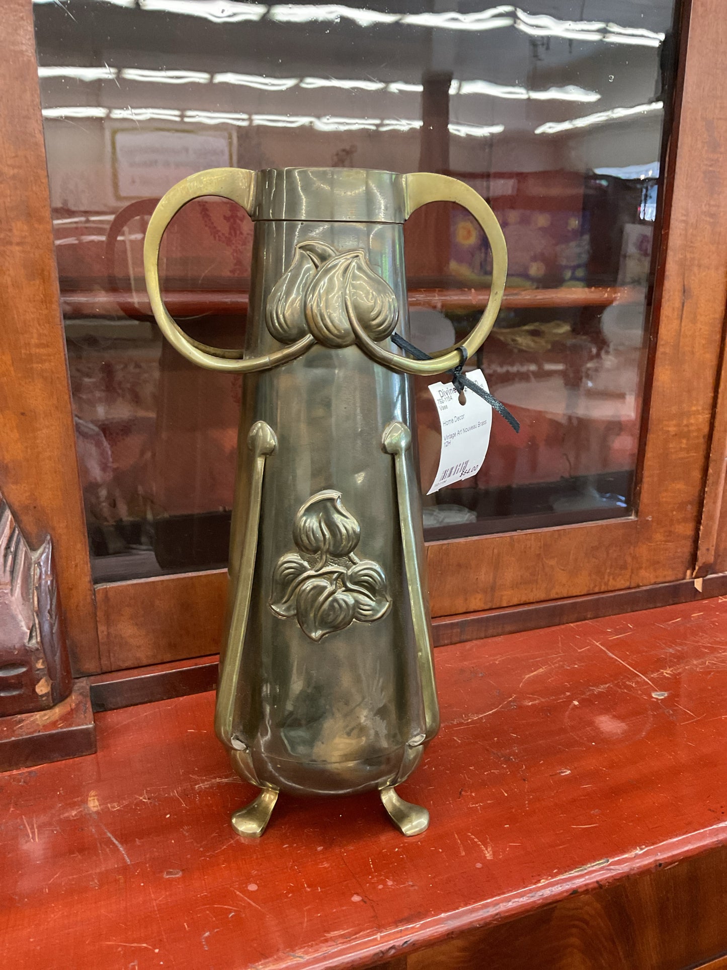 Vase Brass Art Nouveau