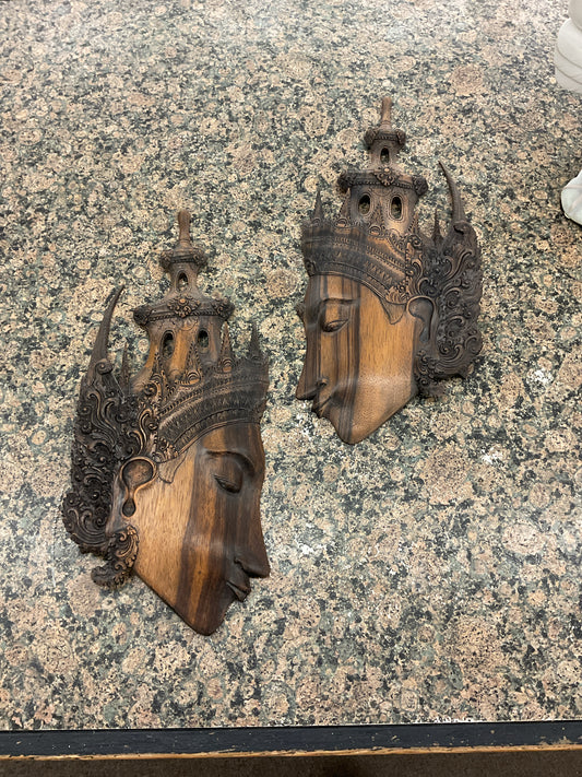 Vintage Hand-Carved Indonesian Wall Art