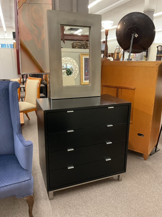 Black Modern Dressere w/Mirror