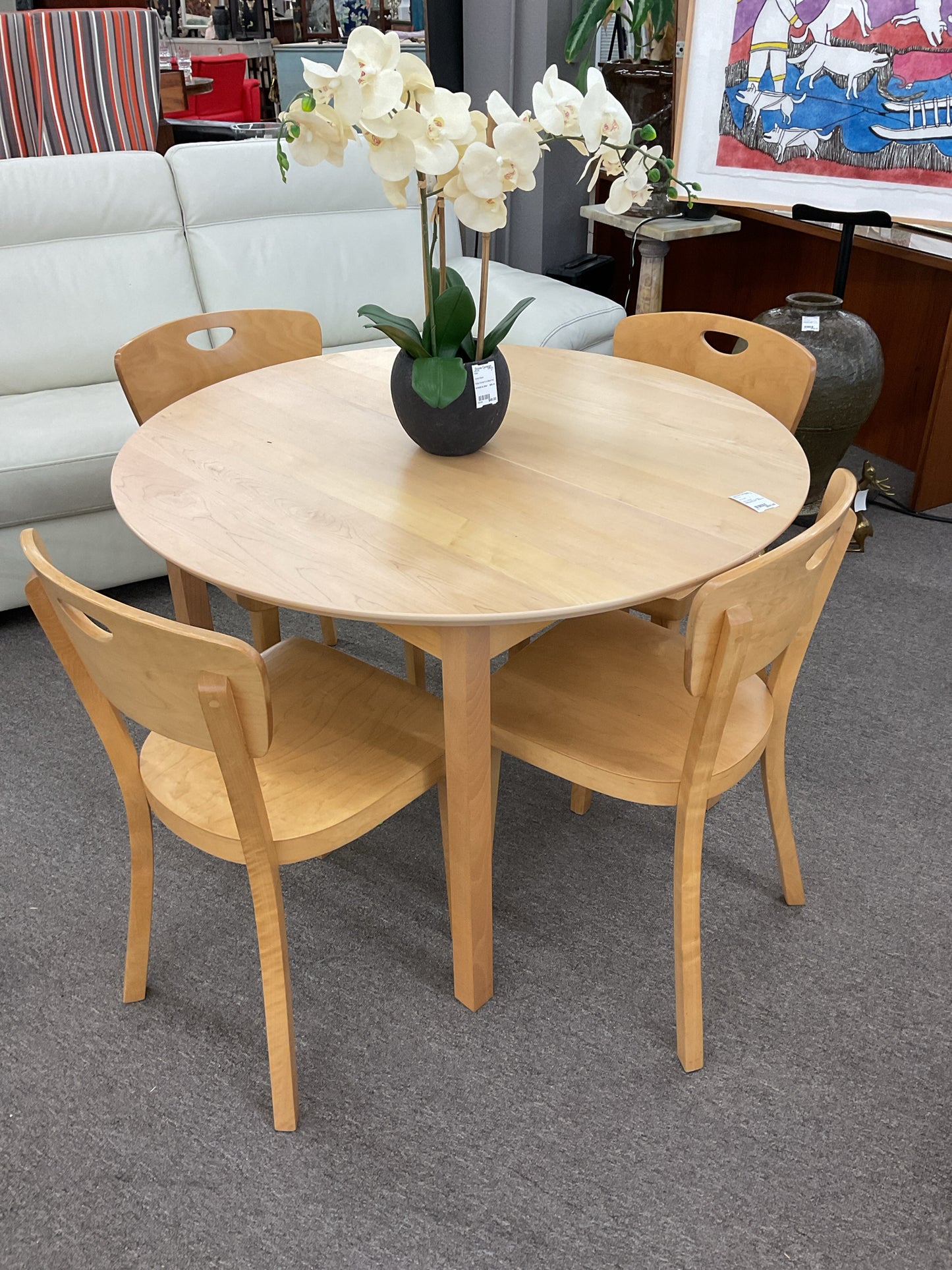 Crate & Barrel Danish-made "Butterfly" Dining Table & Chairs (4)