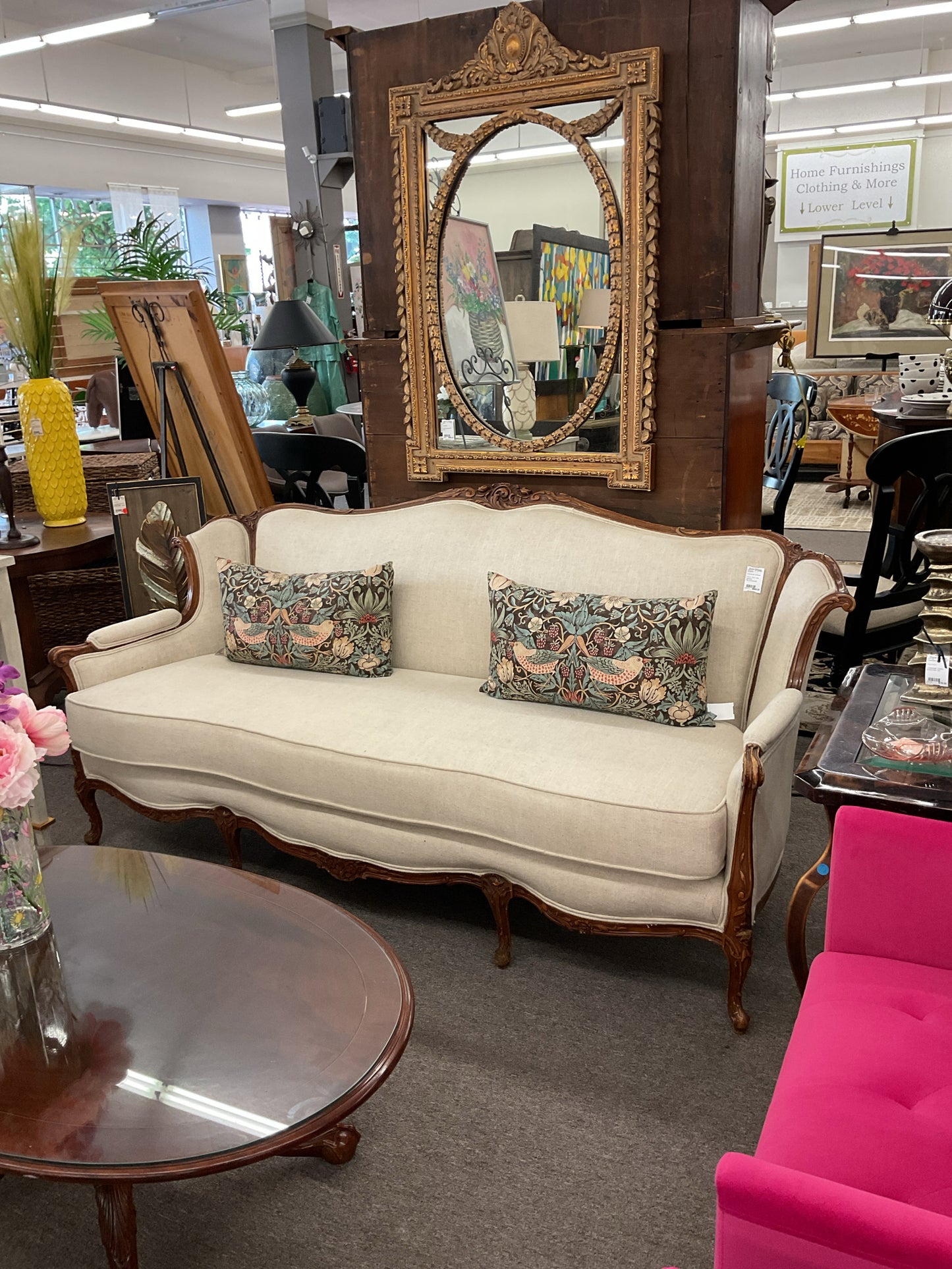 French Style Sofa  Recently Re-Upholstered