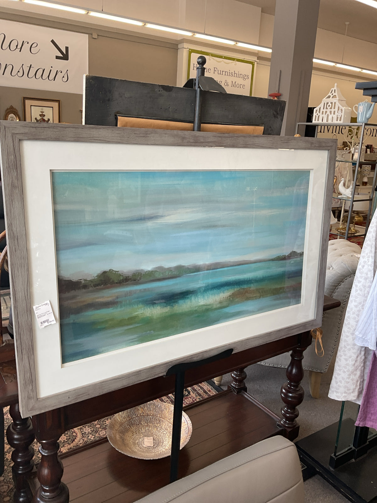 Abstract Print Seascape Blues/Aqua Colors