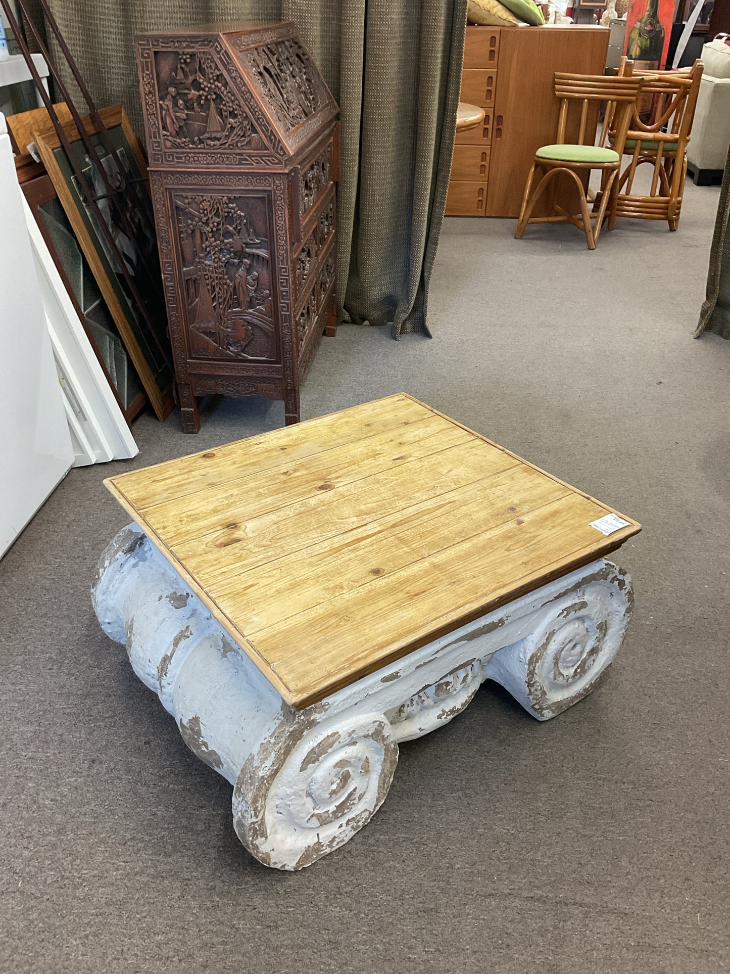 Faux Concrete Restoration Hardware End Table