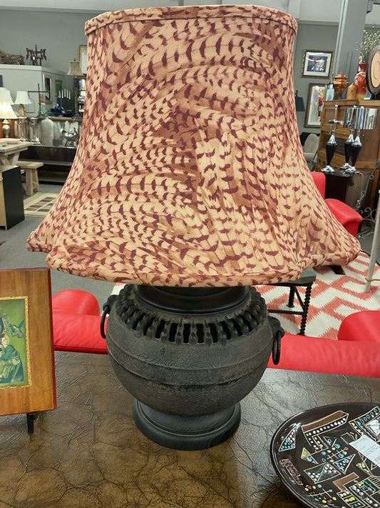 Vintage Cast Iron Asian Table Lamp